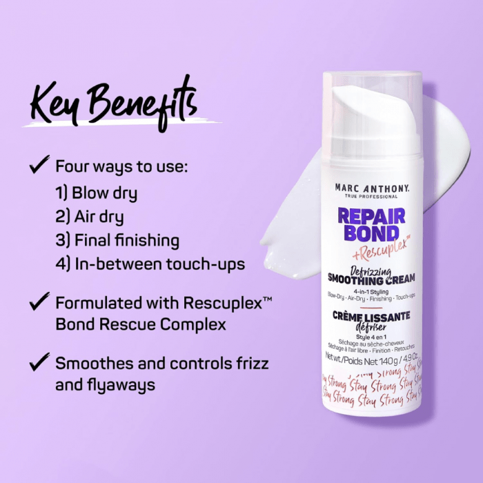 Marc Anthony Repair Bond Anti-Frizz Smoothing Cream 140 ml - Image 2