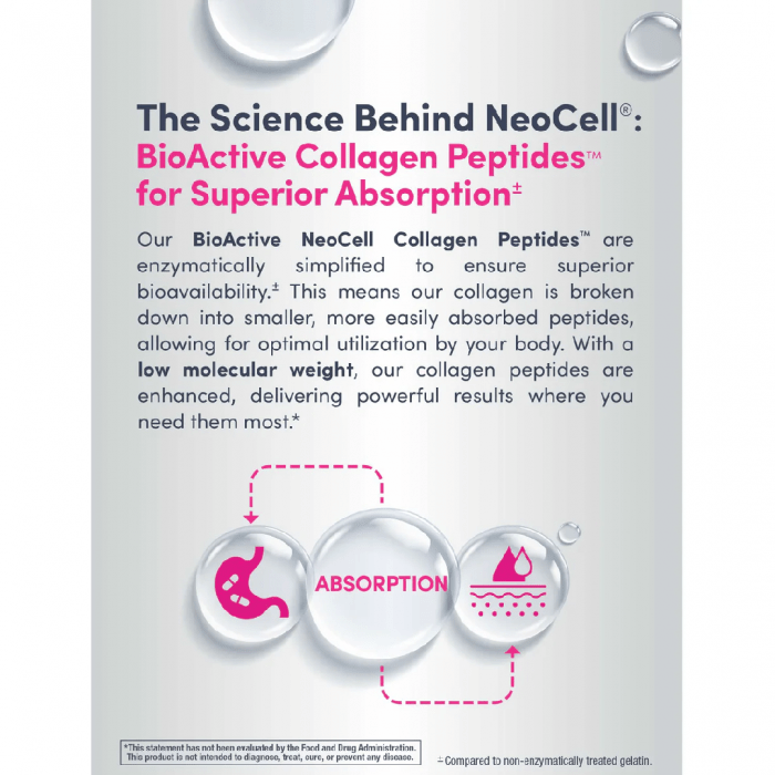 Neocell Grassfed Collagen Peptides + C & Biotin 270 Tablets - Image 4