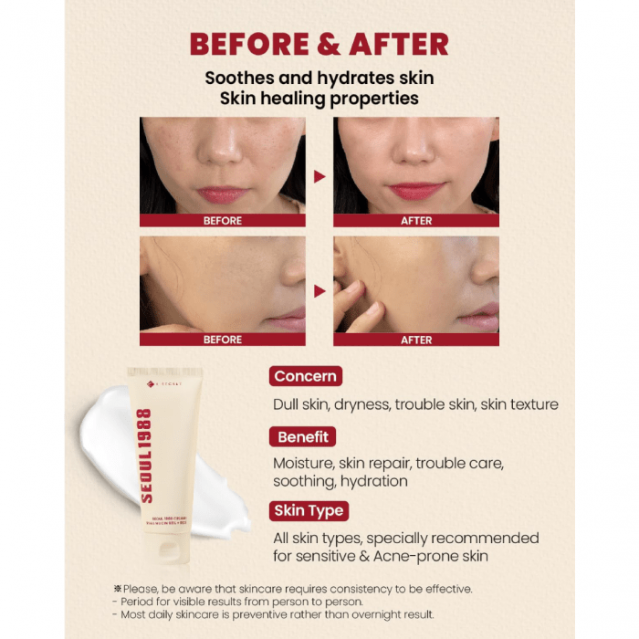 K-SECRET SEOUL 1988 Cream : Snail Mucin 93% + Rice 100ml - Image 2