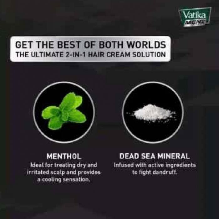 Vatika Menz Anti Dandruff Gentle Cooling & Styling Hair Cream 140ml - Image 3