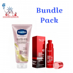 Bundle Pack : Vaseline Gluta-Hya Serum Burst Lotion Dewy Radiance 300ml + The Elf Nano White Dose Premium White Plus Serum – 60ml