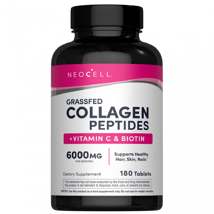 NeoCell, Super Collagen, + Vitamin C & Biotin, 60 Servings 180 Tablets