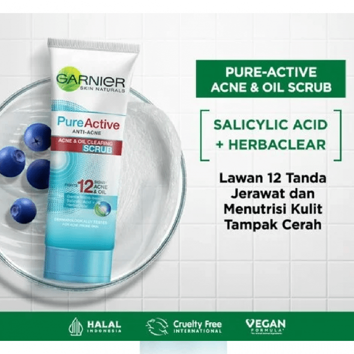 Garnier Skin Naturals Pure Active Anti Acne Scrub 100ml - Image 2