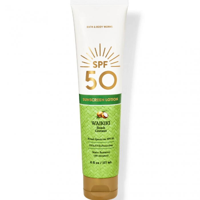 Bath & Body Works Waikiki Beach Coconut Sunscreen Lotion SPF 50, 177 ml