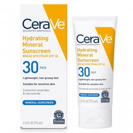 Cerave Hydrating Mineral Sunscreen SPF 30, 75ml