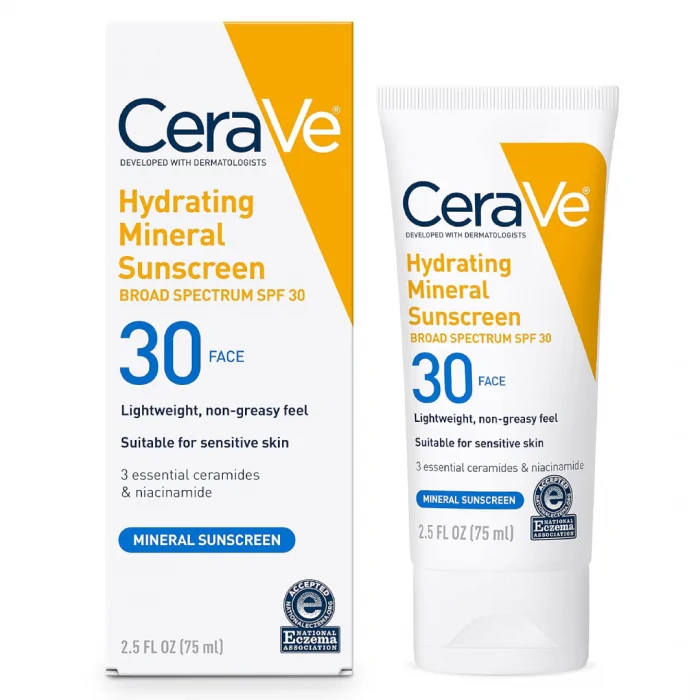 Cerave Hydrating Mineral Sunscreen SPF 30, 75ml - Image 1