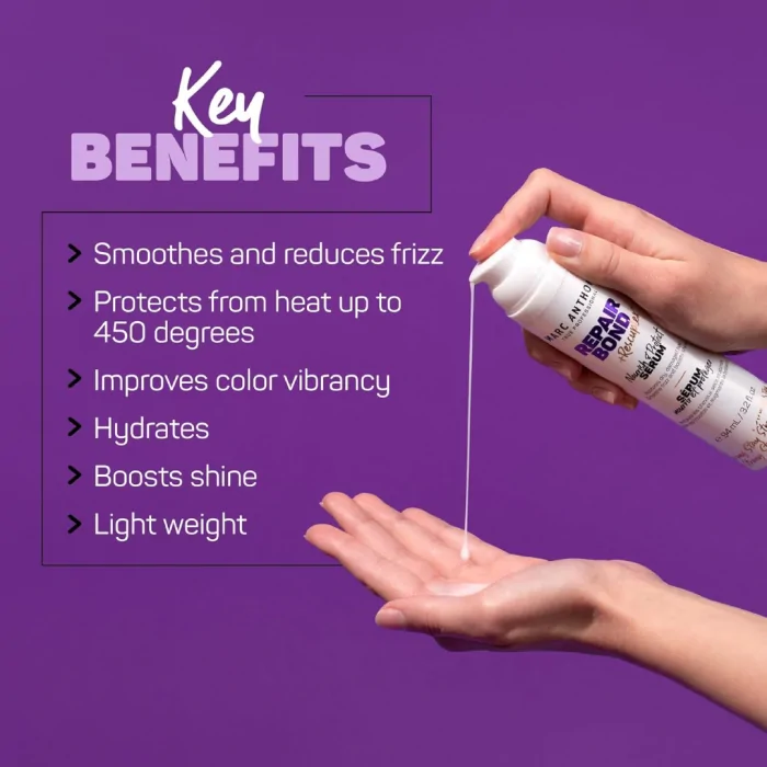 Marc Anthony Hair Serum for Frizzy & Damaged Hair, Repair Bond + Rescuplex Strength & Protect Serum 94ml - Image 2