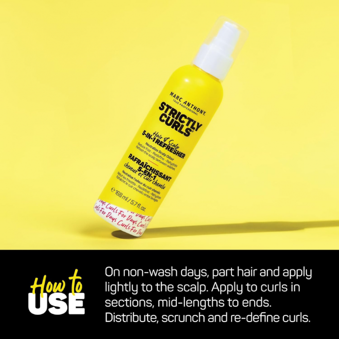 Marc Anthony Strictly Curls Hair & Scalp 5-in-1 Refresher 168ml - Image 4