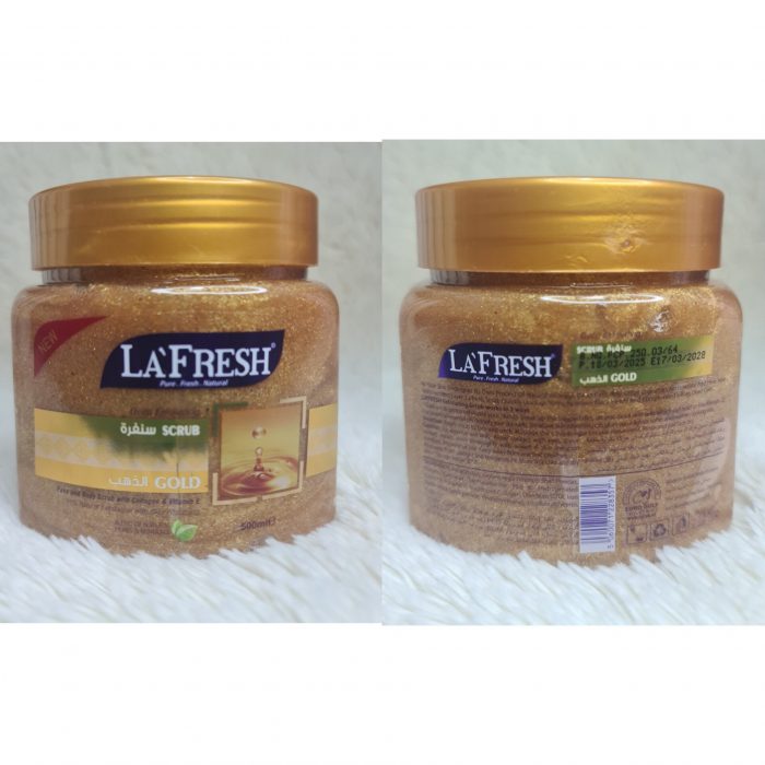 La Fresh Gold Face & Body Scrub 500ml - Image 3