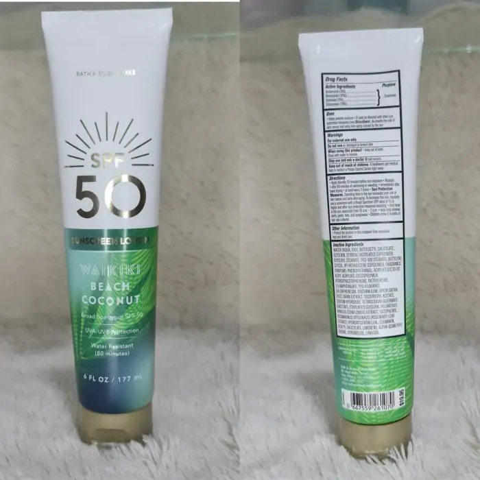 Bath & Body Works Waikiki Beach Coconut Sunscreen Lotion SPF 50, 177 ml - Image 2