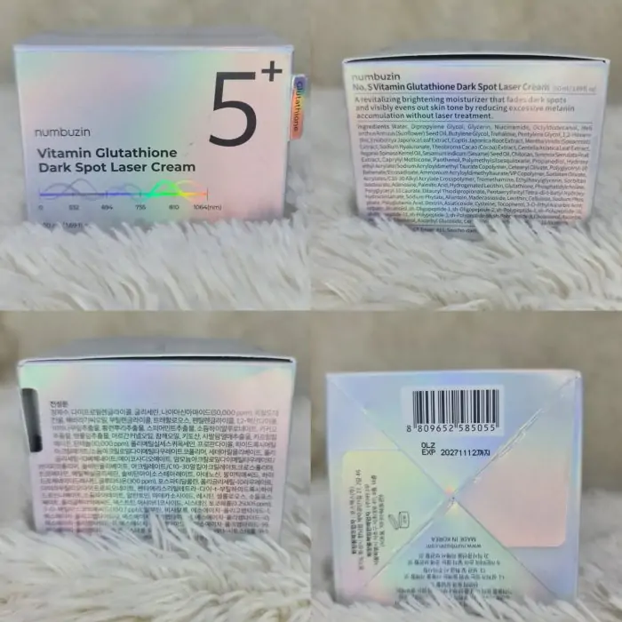 Numbuzin No.5+ Vitamin Glutathione Dark Spot Laser Cream 50ml - Image 4