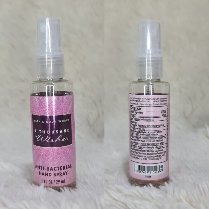 Bath & Body Works A Thousand Wishes Anti - Bacterial Hand Spray, 29ml - Image 2