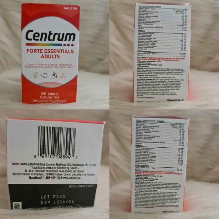 ( Discounted Product ) Centrum Adult Forte Essentials Mulitvitamins/Minerals Supplement for Men & Women, 60 Tablets (Packaging May Vary) - Image 4