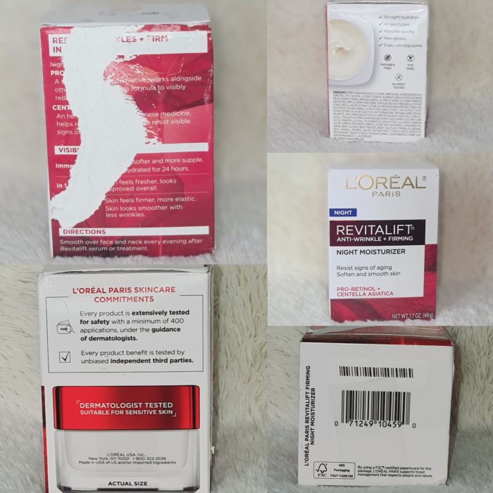 ( Discounted Product ) Loreal Paris Anti-Wrinkle +Firming Night Moisturizer Cream 48g - Image 3