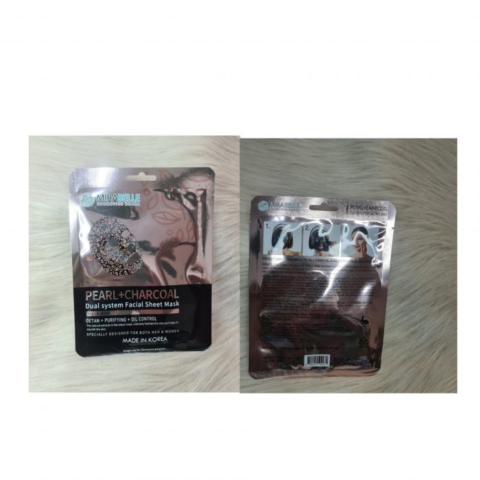 Mirabelle Cosmetics Korea Pearl + Charcoal Facial Sheet Mask - Image 3