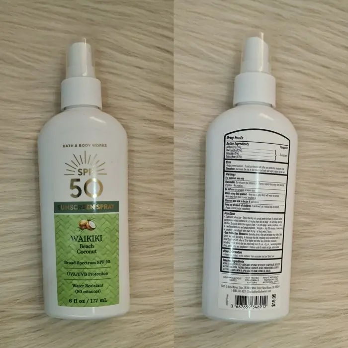 Bath & Body Works Waikiki Beach Coconut Sunscreen Spray SPF 50, 177 ml - Image 2