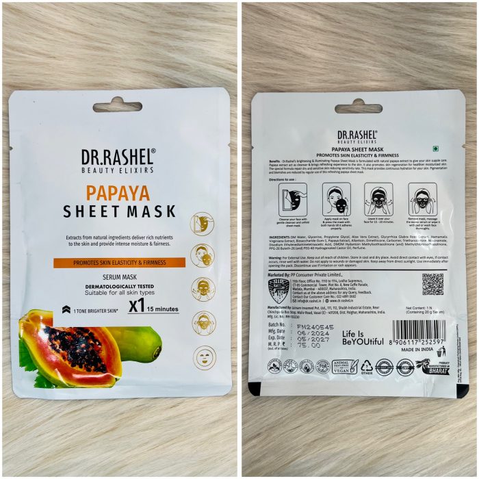 Dr.Rashel Papaya Skin Sheet Mask with Serum - Image 3