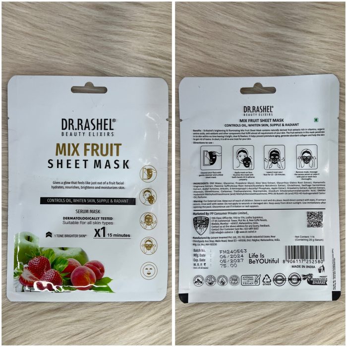 Dr.Rashel Mix Fruit Skin Sheet Mask with Serum - Image 3