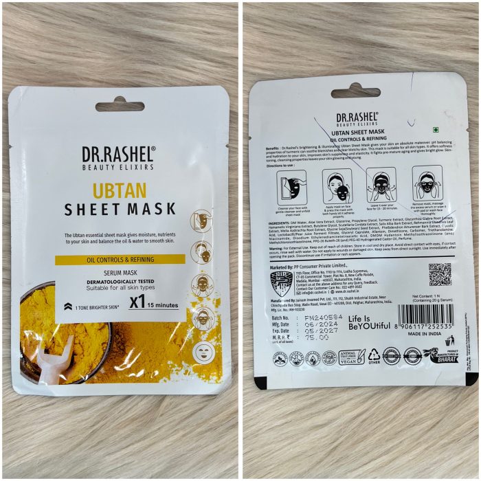 Dr.Rashel Ubtan Sheet Mask with Serum - Image 3