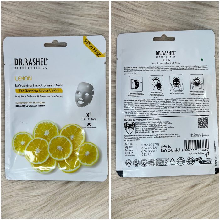 Dr.Rashel Lemon Sheet Mask with Serum - Image 3