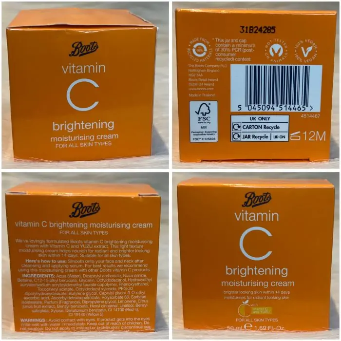 Boots Vitamin C Brightening Moisturizing Cream 50ml - Image 4
