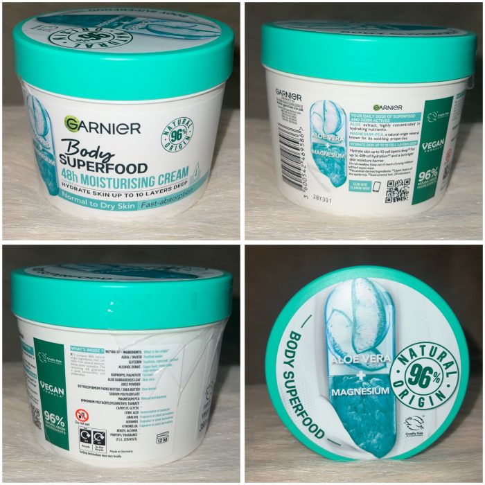 Garnier Body Superfood Aloe vera + Magnesium Moisturising Cream - 380ml - Image 4