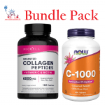 Bundle Pack ; NeoCell, Super Collagen, + Vitamin C & Biotin, 60 Servings 180 Tablets & Now Foods Vitamin C-1000, 100 capsules