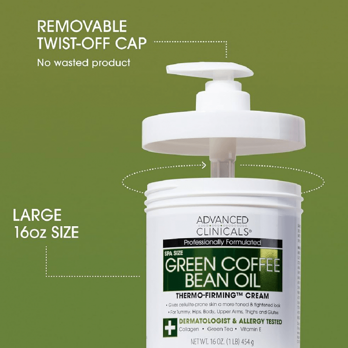 Advanced Clinicals Green Coffee Bean Oil Cream 454g