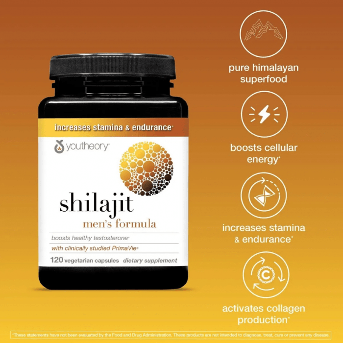 Youtheory Supplement Shilajit Men's Formula, 120 Count - Image 2