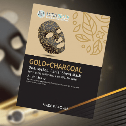 Mirabelle Cosmetics Korea Gold + Charcoal Facial Sheet Mask