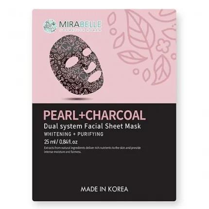 Mirabelle Cosmetics Korea Pearl + Charcoal Facial Sheet Mask