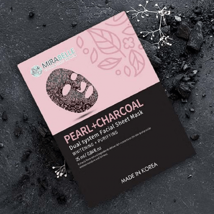 Mirabelle Cosmetics Korea Pearl + Charcoal Facial Sheet Mask