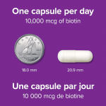 Webber Naturals Biotin Extra Strength 10,000 mcg, 120 Capsules