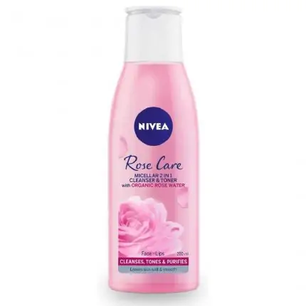 NIVEA MicellAIR 2 in 1 Rose Water Cleanser & Toner (200ml)