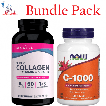 Bundle Pack ; Neocell Super Collagen + Vitamin C 360 Tablets & Now Foods Vitamin C-1000, 100 capsules