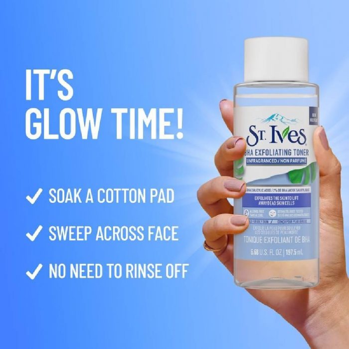 St. Ives Unfragranced BHA Exfoliating Facial Toner 197.5 ml