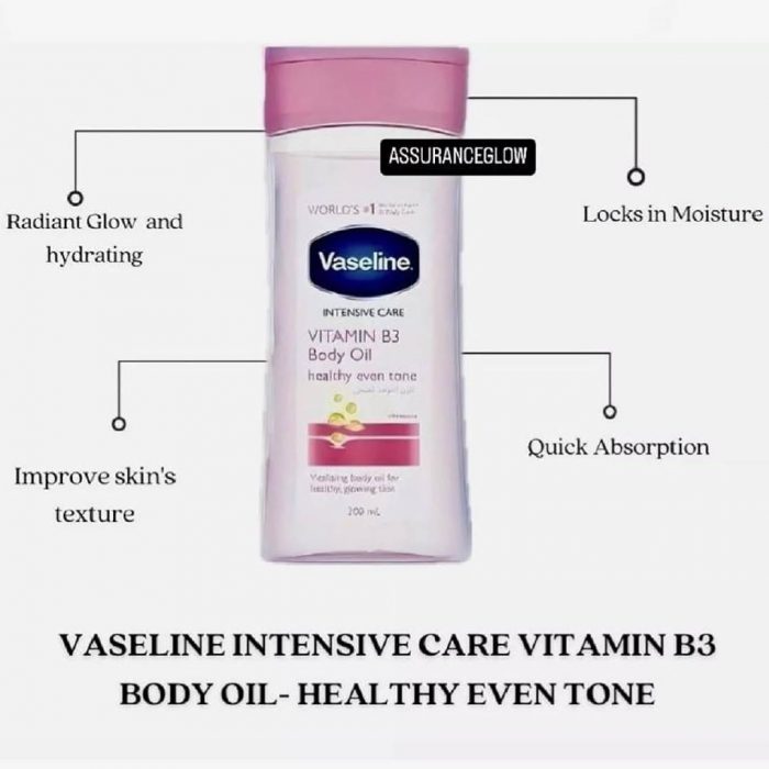 Vaseline Intensive Care Vitamin B3 Body Oil For Healthy & Glowing Skin 200 ml