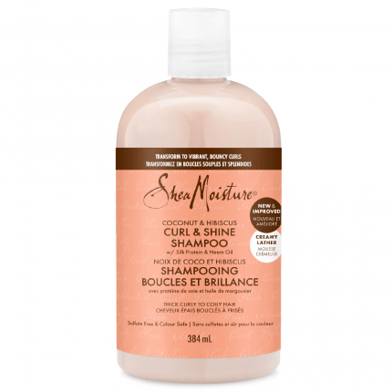 Shea Moisture Coconut & Hibiscus Curl & Shine Shampoo with Silk Protien & Neem Oil 384ml