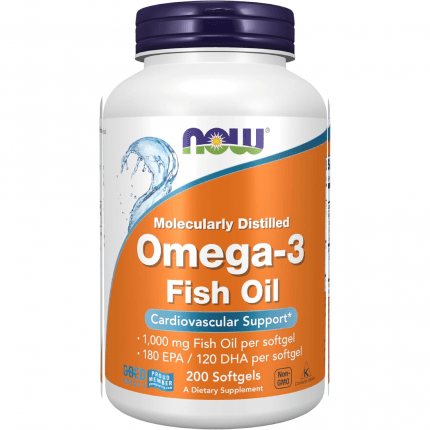 Now Foods Moleculary Distilled Omega-3 Fish Oil 200 Softgels