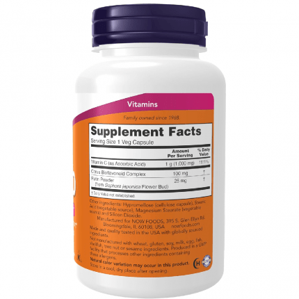 Now Foods Vitamin C 1000mg 100veg capsules , Antioxidant and Collage Support & 100 mg of Bioflavonoids