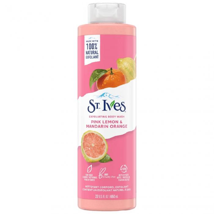 St. Ives Exfoliating Body Wash, Pink Lemon & Mandarin Orange -650ml