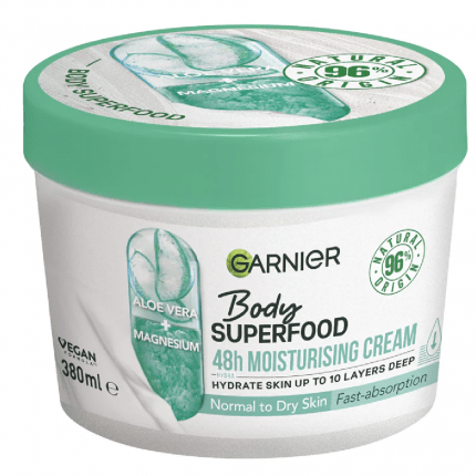 Garnier Body Superfood Aloe vera + Magnesium Moisturising Cream 380ml