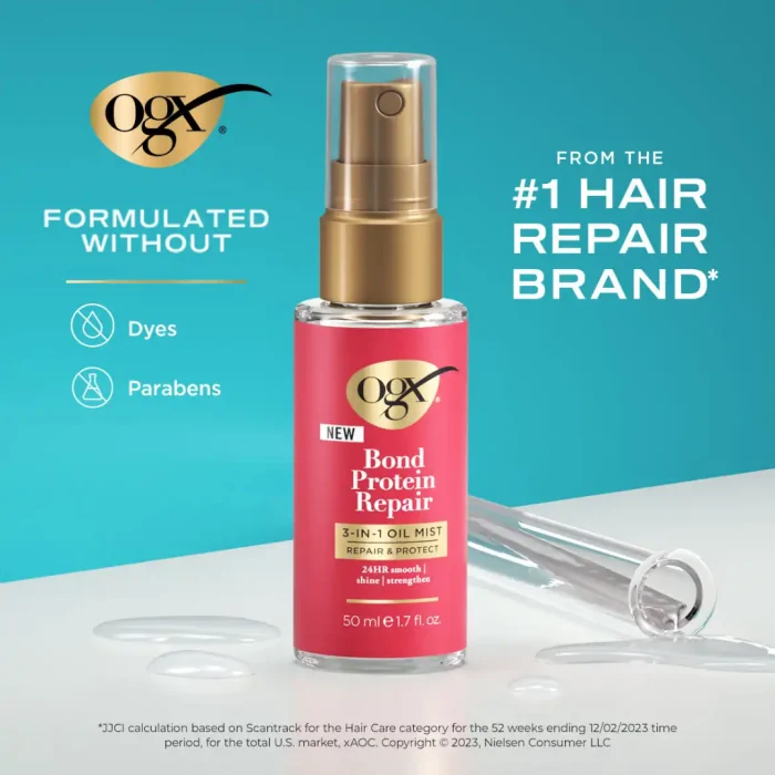 OGX Bond Protein Repair 3-in-1 Oil Mist Serum - 50ml - Image 4
