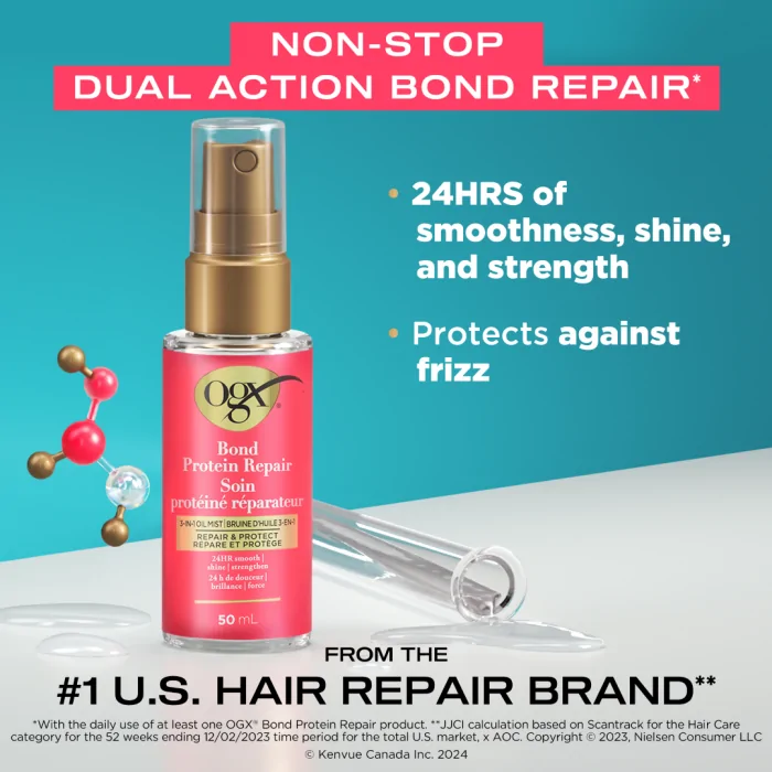 OGX Bond Protein Repair 3-in-1 Oil Mist Serum - 50ml - Image 3