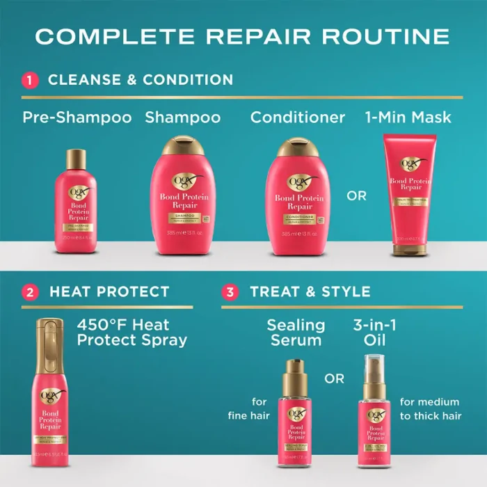 OGX Bond Protein Repair 3-in-1 Oil Mist Serum - 50ml - Image 2