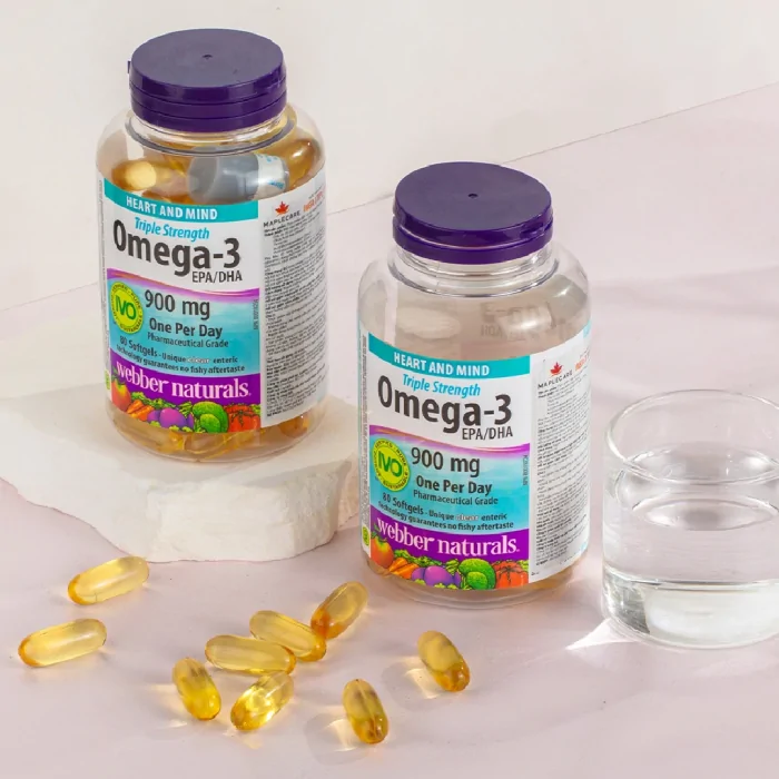 Webber Naturals Omega-3 Triple concentration |900 mg AEP/ADH One Per Day - 80 Softgels