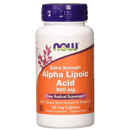 Now Foods Alpha Lipoic Acid, Extra Strength 600 mg 60Veg Capsules