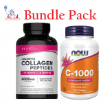 Bundle Pack ; Neocell Grassfed Collagen Peptides + C & Biotin 90 Tablets + Now Foods Vitamin C-1000