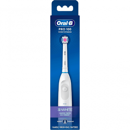 Oral-B Pro 100 FlossAction, Battery Powered Toothbrush, White