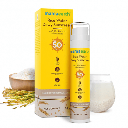 Mamaearth Rice Water Dewy Sunscreen with SPF 50 PA++++